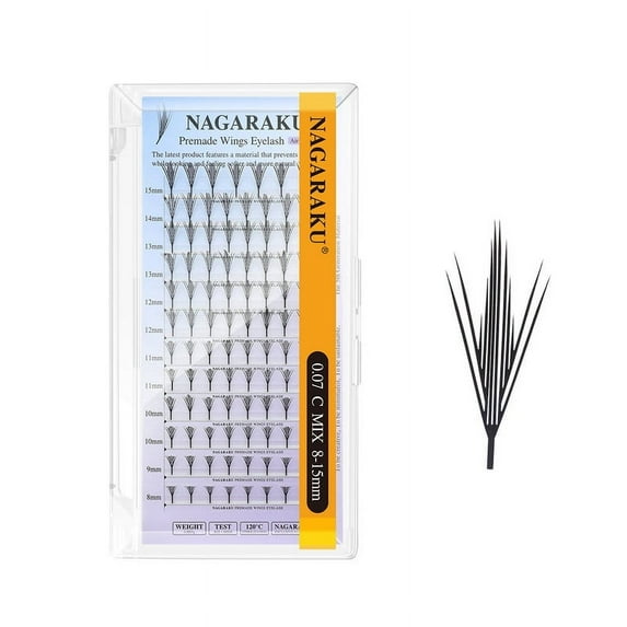 NAGARAKU Air Series Soft and Light Wings Eyelash Extension Anime Effect Fluttering Eyelash Matte Black 0.07C10mm