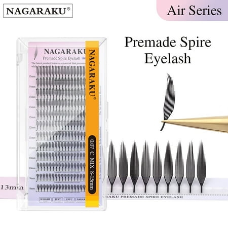 NAGARAKU Air Series Premade Spire Eyelash Matte Black 0.07C8