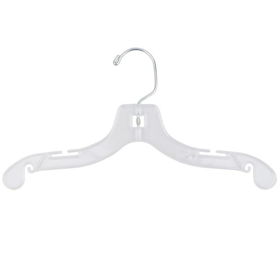 NAHANCO 12" Plastic Shirt Hanger, Clear (pack of 100)