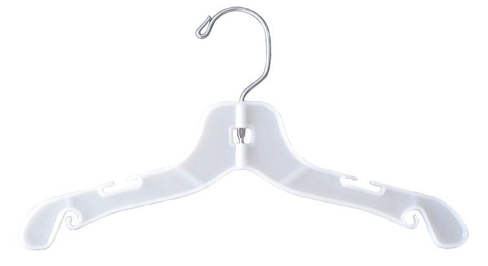 NAHANCO 12" Plastic Shirt Hanger, White (Pack of 100)