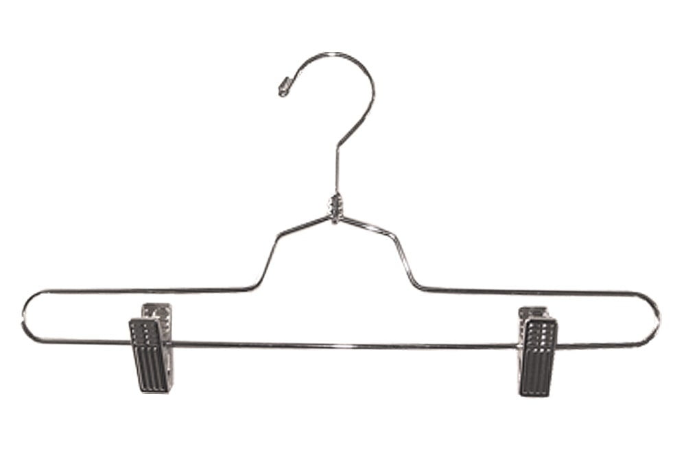 NAHANCO 14" Slim and Sleek Metal Skirt/Pant Hanger, Polished Chrome