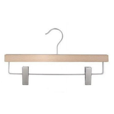NAHANCO 14" Wooden Pant Hanger,Low Gloss Beech (Pack of 100)