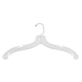 thumbnail image 1 of NAHANCO #1500 17" White Heavy Weight Plastic Shirt Hangers with Swivel Hook (Pack of 100), 1 of 5