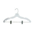 thumbnail image 1 of NAHANCO #1500RCHU 17" White Heavy Duty Plastic Suit Hangers with Metal Clips (Pack of 25), 1 of 5