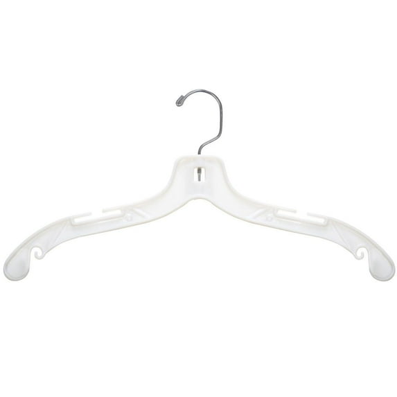 NAHANCO #1505 17" White Medium Weight Plastic Shirt Hangers (Pack of 100)