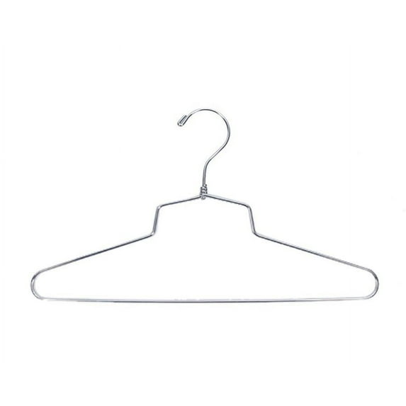 NAHANCO 19" Slim and Sleek Metal Shirt Hanger, Polished Chrome