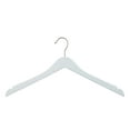 thumbnail image 1 of NAHANCO #20117 17" Low Gloss White Wooden Shirt Hangers (Pack of 100), 1 of 5