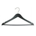 thumbnail image 1 of NAHANCO #20217WB 17" Low Gloss Black Wooden Suit Hangers with Bar (Pack of 100), 1 of 6