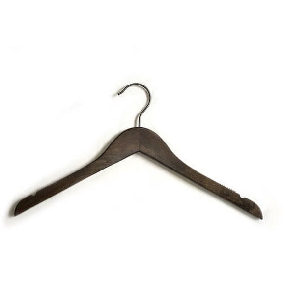 NAHANCO #20717HU 17" Low Gloss Espresso Wooden Shirt Hangers (Pack of 25)