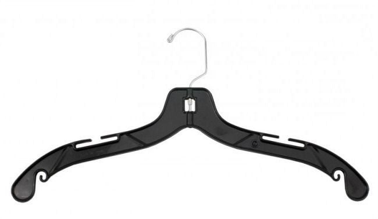 NAHANCO #2500 17" Black Heavy Weight Plastic Shirt Hangers (Pack of 100)