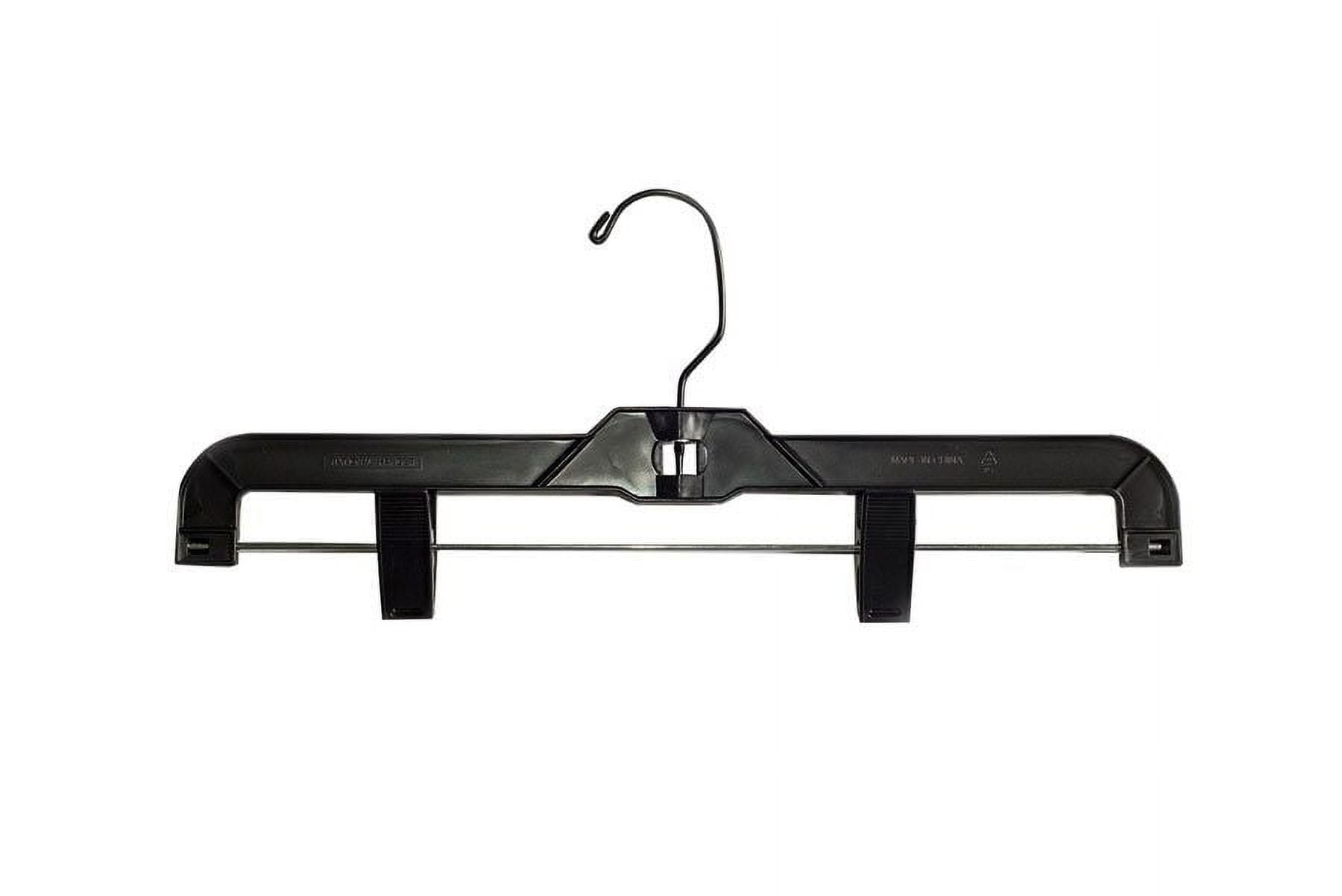 NAHANCO Wooden Skirt/Pant Hanger, 14” – Low Gloss Black with Black Hardware