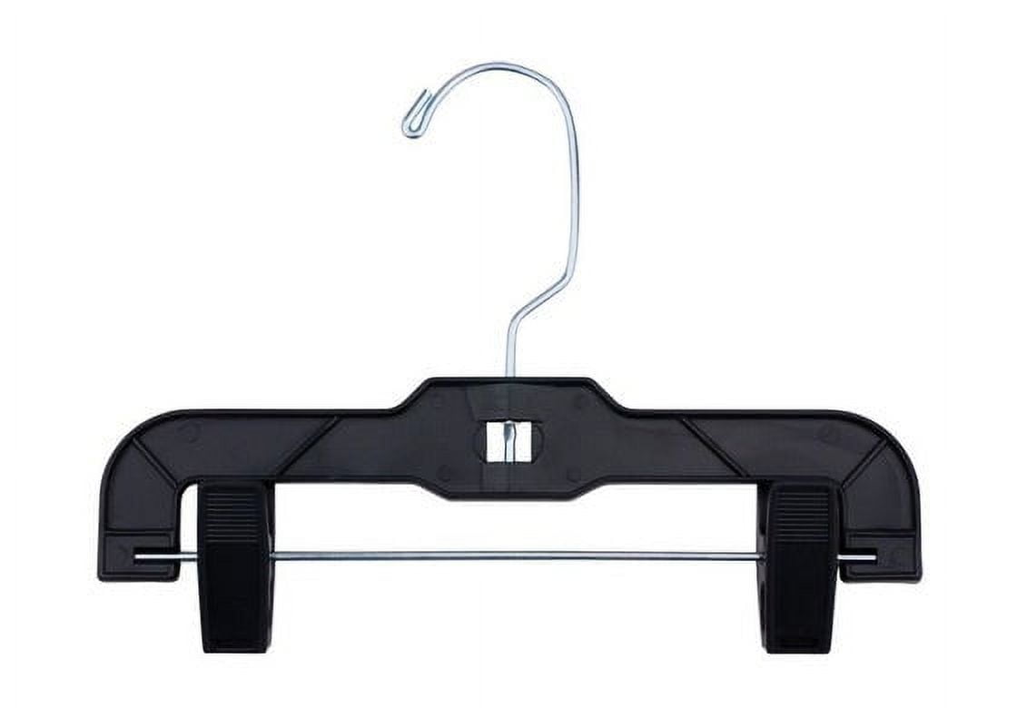NAHANCO 2610PCLH Plastic Children’s, Baby Skirt Slack Hanger, Heavy Duty with Plastic Clips, Black (Pack of 100)