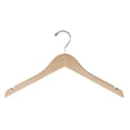 thumbnail image 1 of NAHANCO #81-17CH 17" Natural Gloss Flat Wooden Shirt Hangers with Notches (Pack of 100), 1 of 11