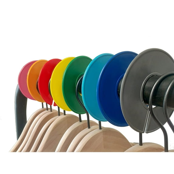 NAHANCO CCKIT7, Mixed Colors, Round Clothing Size Dividers, Blank, Kit of 16 (8 Colors, 2 Each)