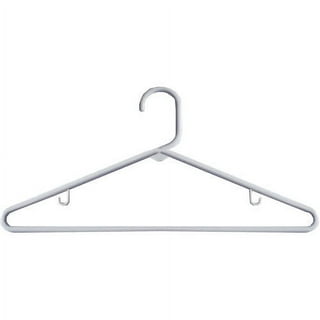 NAHANCO #500rc 17 inch Clear Heavy Weight Plastic Suit Hangers with Metal Clips (Pack of 100)