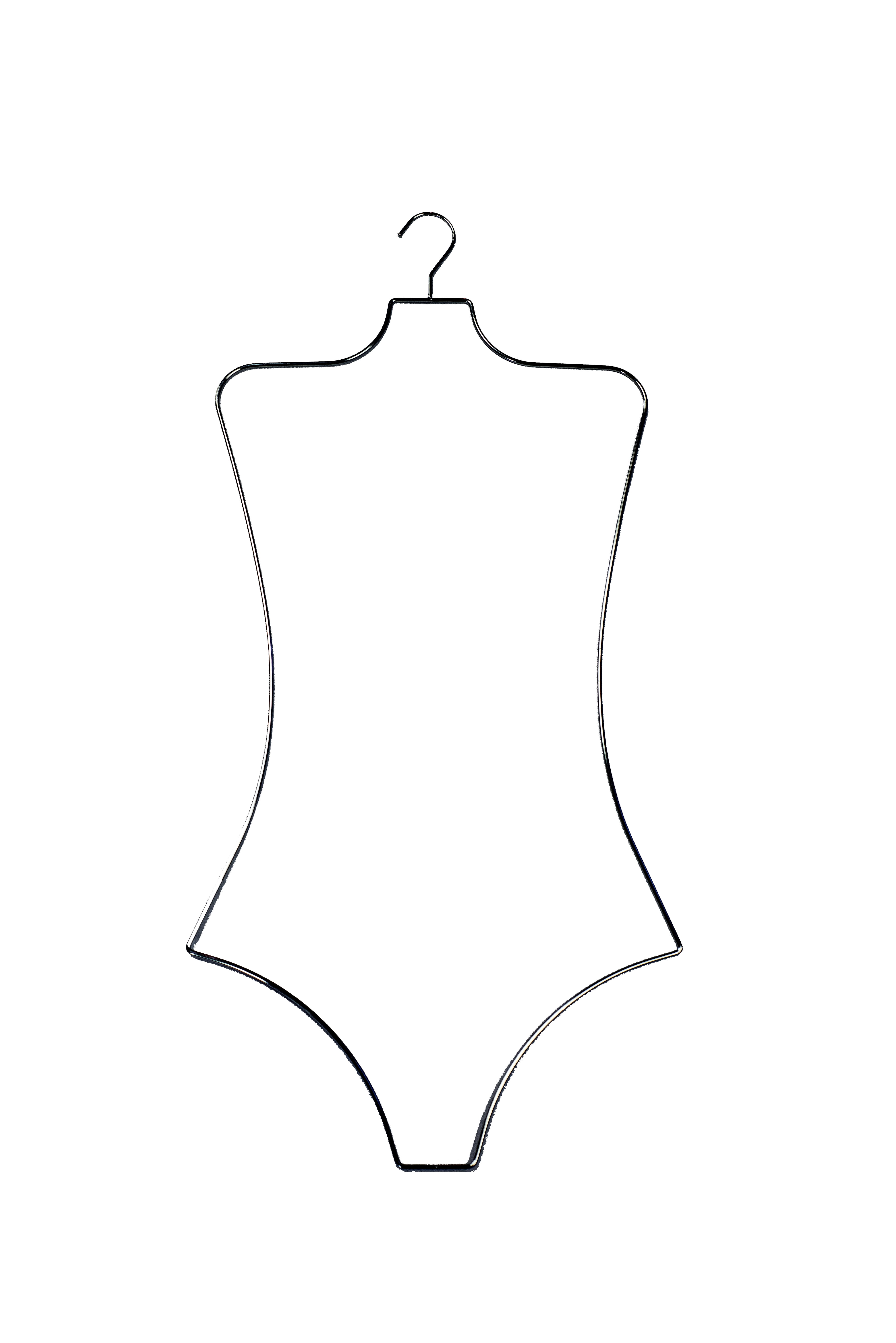 NAHANCO Wire Swimwear Hanger, Black (Pack of 12)