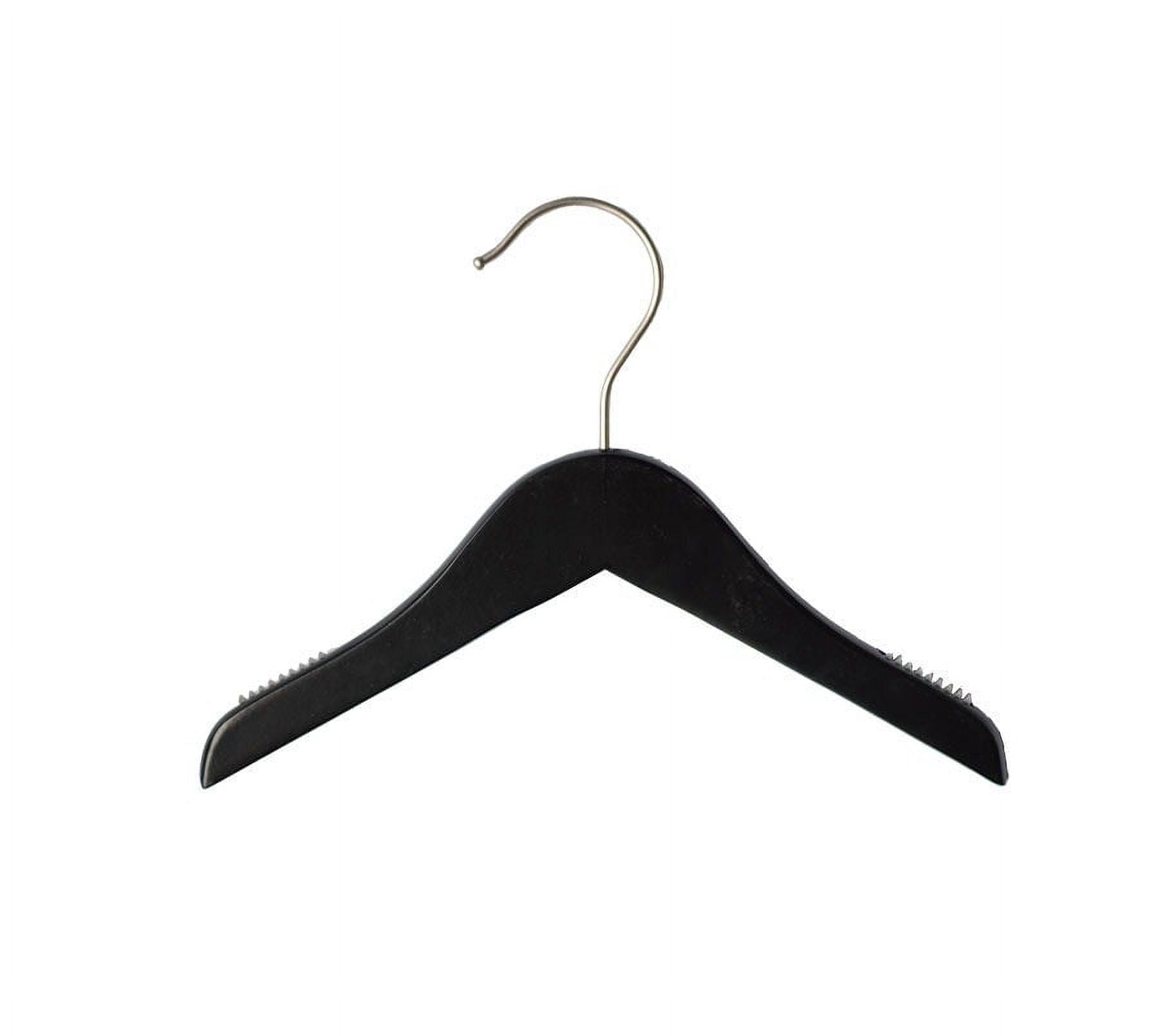 NAHANCO Wooden Baby/Infant Hangers, 10" - Low Gloss Black, 100/CTN