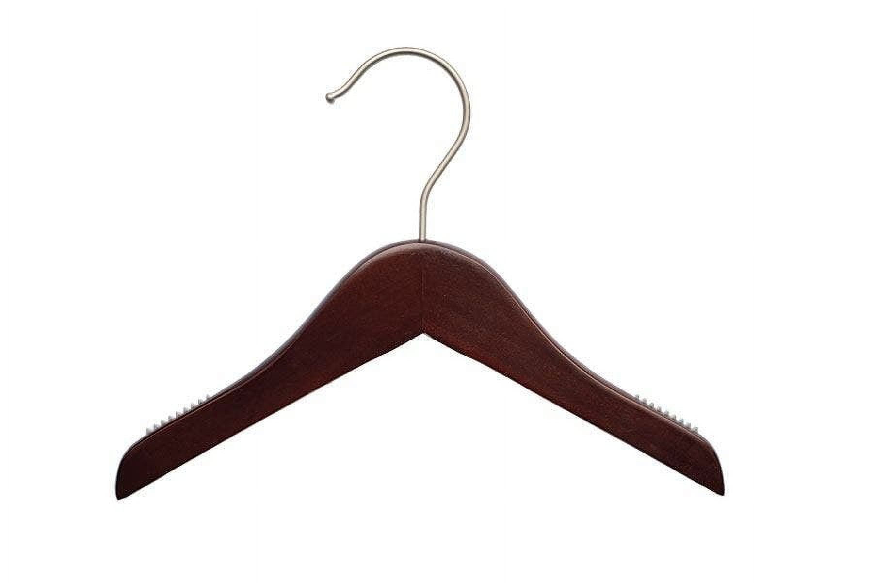 NAHANCO Wooden Baby/Infant Hangers, 10" - Low Gloss Mahogany, 25/CTN