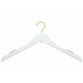 thumbnail image 1 of NAHANCO Wooden Bridal Reinforced Shirt Hanger, 17" - High Gloss White /25 Count., 1 of 3