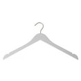 thumbnail image 1 of NAHANCO Wooden Shirt Hanger, 19" - Low Gloss White, 100/CTN, 1 of 6