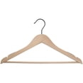 thumbnail image 1 of NAHANCO Wooden Suit Hanger with Bar, 17" - Ashwood with Gunmetal Hook, 25/CTN, 1 of 6