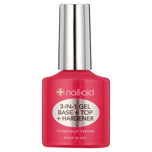 NAIL-AID 3-in-1 Gel Base + Top Coat + Hardener, 0.55 fl oz