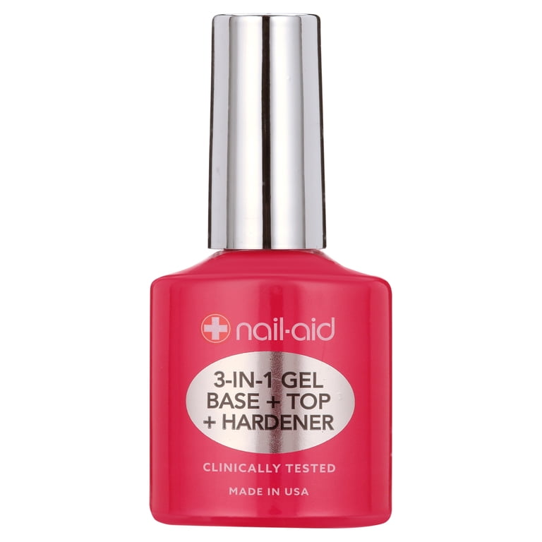 NAIL-AID 3-in-1 Gel Base + Top Coat + Hardener, 0.55 fl oz