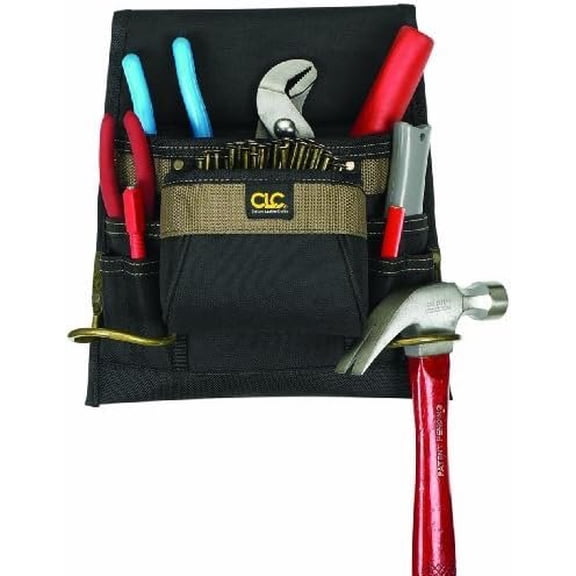 CLC Nail and Tool Bag, Nail Set Bag - 8 Pocket - Black