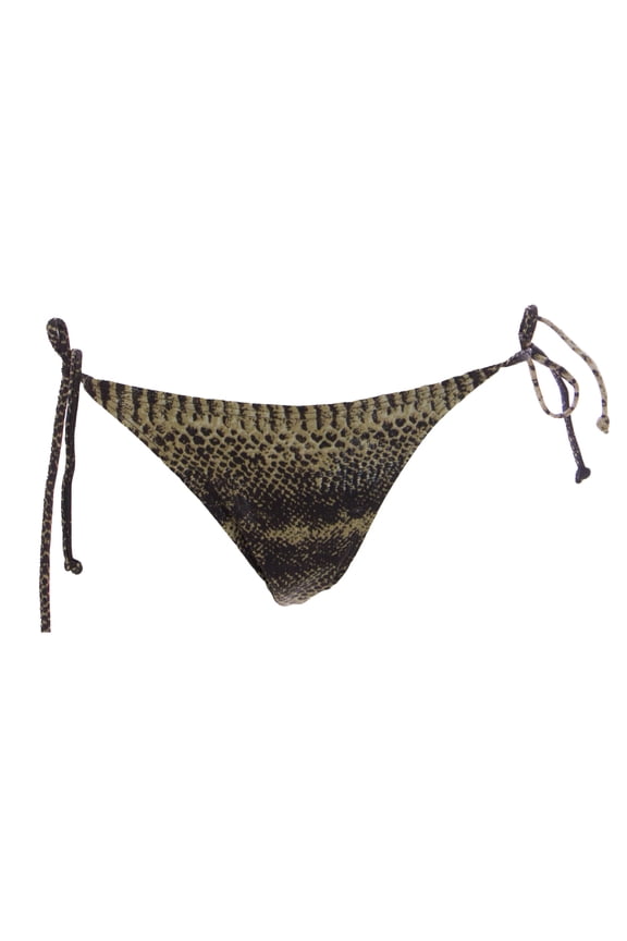 Women's Olive Triangle Bikini Bottom Sz Large Python