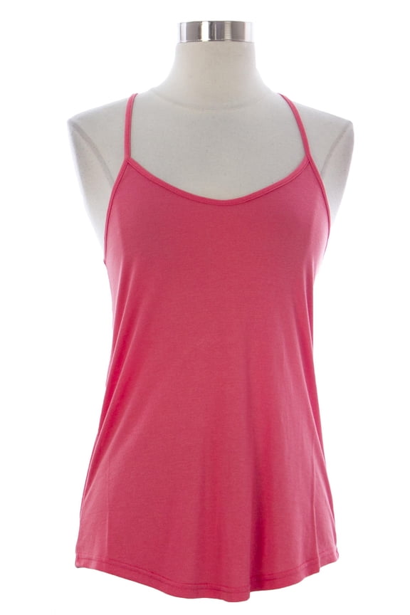 Women's Spaghetti Strap Racerback Tank Top Sz Large Peach