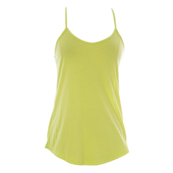 NAILA Women's Spaghetti Strap Racerback Tank Top Sz Large Yellow