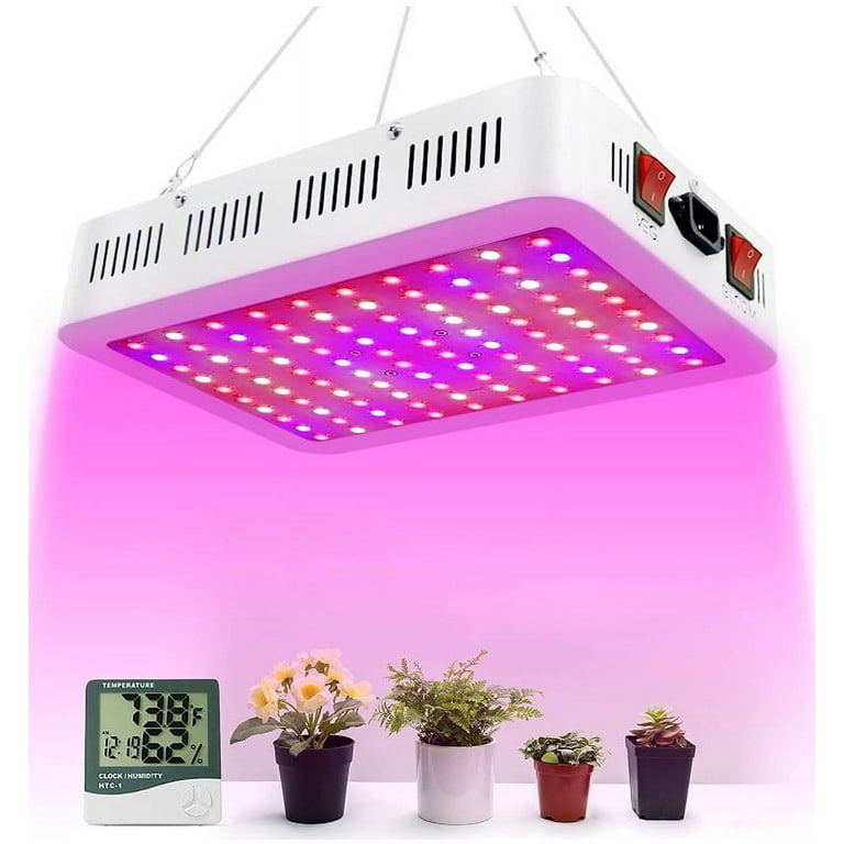 NAILGIRLS LED Plant Grow Light Full Spectrum, 1000W Dual Switch Veg/Bloom  Daisy Chain Plant Grow Heat Lamp with Temperature Hygrometer for Indoor  Plants Germination,Seedling,Flowering,Fruiting 