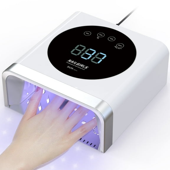 NAILGIRLS UV Nail Lamp, 150W UV Light for Gel Nail, Nail Lamps for Gel Polish with 4 Time Setting, UV LED Nail Light with Large LCD Display, Fast Curing Lamp for Salon or Home