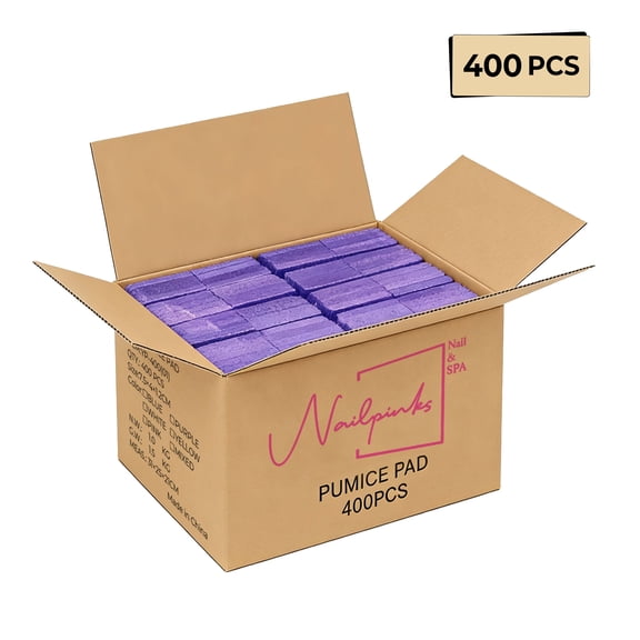 NAILPINKS Disposable Purple Pumice Stone for Foot, 400 Pieces per Box