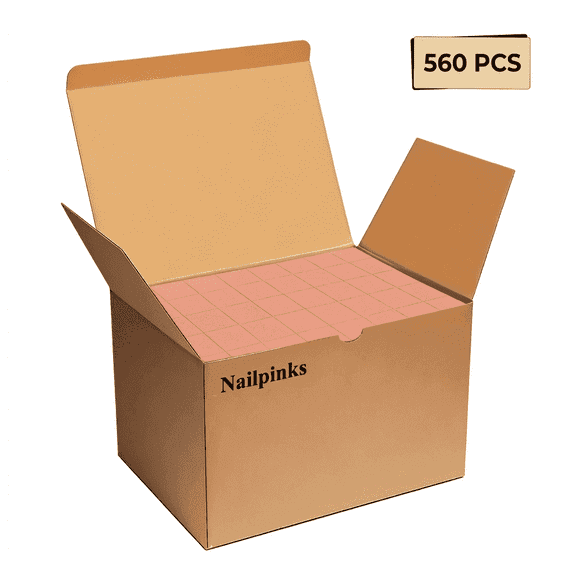 NAILPINKS Mini Nail Buffer Blocks 60/100 Grit for Acrylic Gel Natural Nails, Orange, 560 Count, Buik
