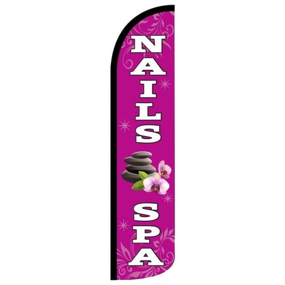 NAILS & SPA Windless Flag (Hardware Not Included) |Advertisement /Business Flags | Feather Flag |