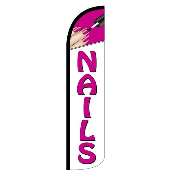 NAILS Windless Flag (Hardware Not Included) |Advertisement /Business Flags | Feather Flag |