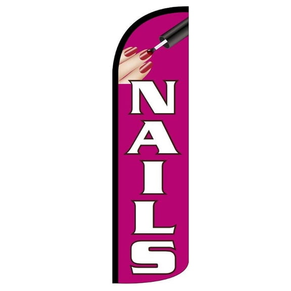 NAILS Windless Flag (Hardware Not Included) |Advertisement /Business Flags | Feather Flag |
