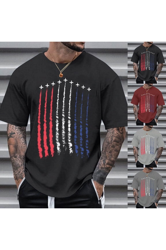 250 Years Anniversary USA Flag T Shirt for Men Patriotic America Independence Day Patriot Tops (XXL, Dark Gray)