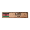 thumbnail image 1 of NAIROBI KENYA Vintage Aluminum Street Sign Kenyan flag city country road rustic metal tin wall gift | Indoor/Outdoor | 18" Wide, 1 of 4