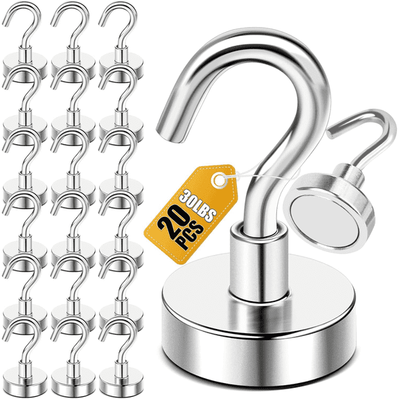 NAISHIER Magnetic Hooks, 30lbs+ Magnet Hook 2025 Cruise Cabin Ship Essentials Heavy Duty Strong Magnets Refrigerator Fridge Hanging for Classroom Beach Vacation Kitchen Grills Home 19 Pack