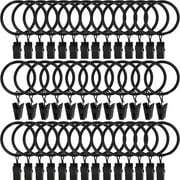 NAISHIER 40-Pack Vintage Black Metal Curtain Rings with Clips