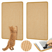 NAISHIER Carpet Cat Scratching Mat Sisal, 2 Packs Sisal Fabric Large 23.6" x 15.7" Cat Scratching Pad for Indoor Cats with Adhesive Hook Loop Tape, Cat Scratching Rug Wall Scratchers for Indoor Cats