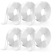 NAISHIER Double Sided Adhesive Tape, 6 Rolls Heavy Duty Two Sided Clear, Multipurpose Removable Adhesive Tape,1.18 in x 60 ft