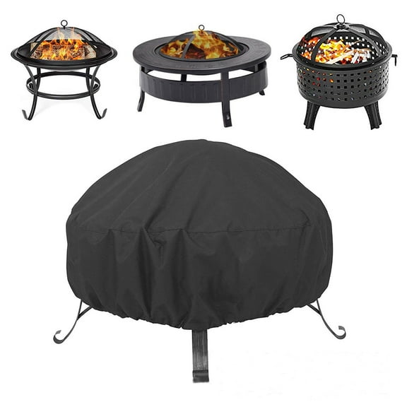 NAISHIER Fire Pit Cover Round for Fire Pit 22- 34 Inch, Waterproof Outdoor FirePit Cover, Full Coverage Patio Round Fire Pit Cover