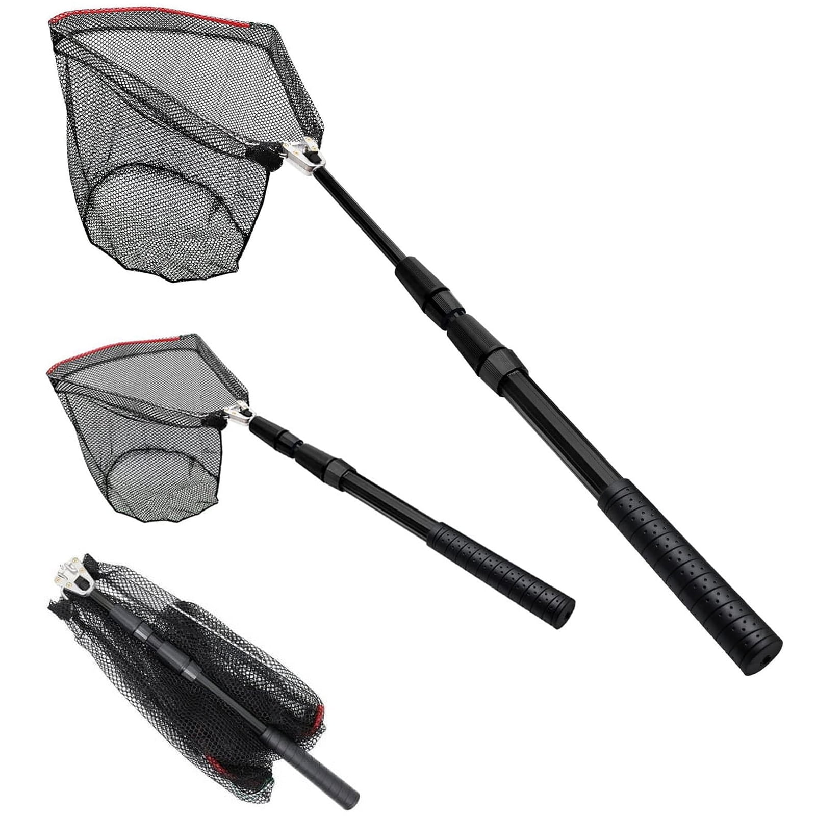 NAISHIER Foldable Fishing Nets with Long Handle, Easy Catch Release for All