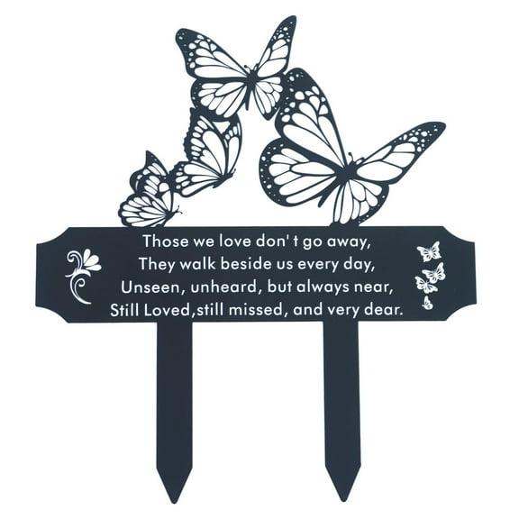 NAISHIER Grave Decorations for Cemetery, Express your Eternal Love,Fine Craftsmanship Cemetery Decorations for Grave, Elegant Butterfly Garden Marker, Easy Installation