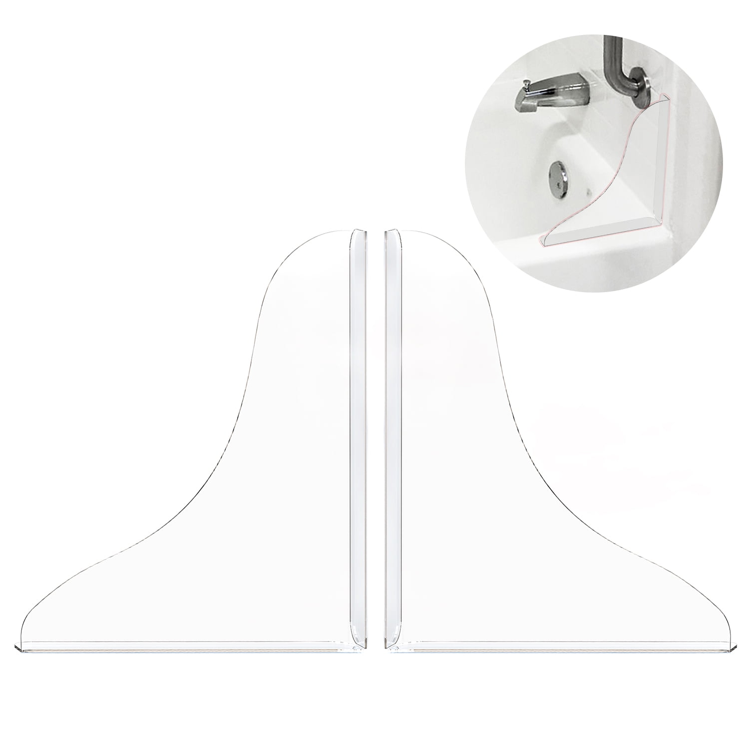 NAISI 2 Pieces Bathtub Shower Splash Guard, Bathroom Bath Tub Splash