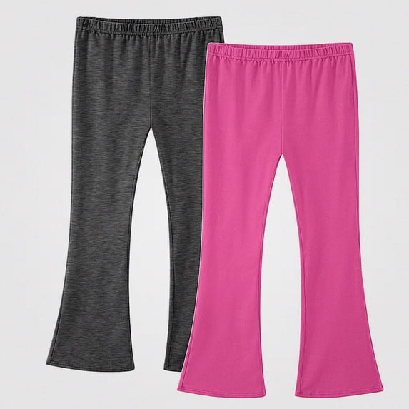 NAISIBABY 2-Pack Leggings for Girls–Soft Elastic Waist Flare Yoga Pants for Kids Rose Gold Size 12