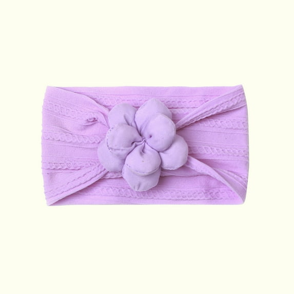 NAISIBABY Baby Boys Girls Headbands, Solid Color Sweet Flower No Slip Cute Stretch Elastic Headdress Purple Free Size